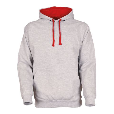 Varsity Hoodie Grey - Bright Red | No Branding