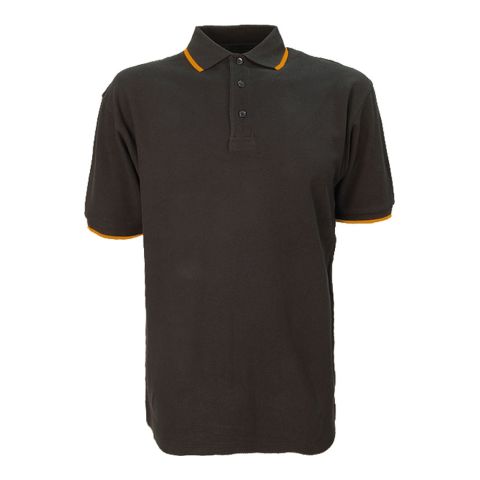 Polo Tipping Black - Orange | No Branding