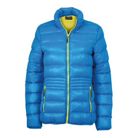 Ladies Winter Down Jacket Medium Blue - Yellow | No Branding