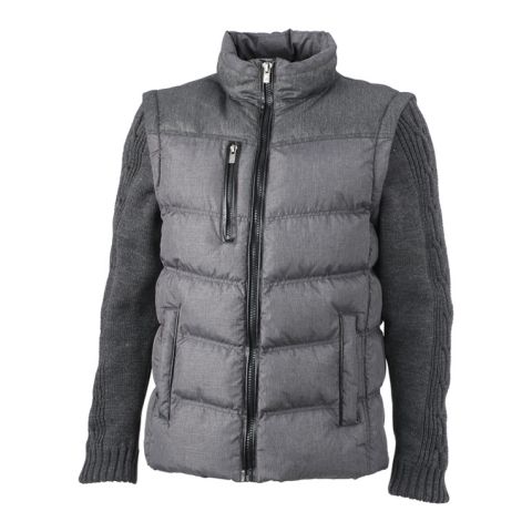 Men&#039;s Two In One Jacket Knitted Sleeves Grey | No Branding