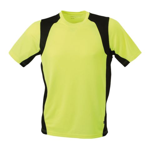 Men&#039;s Running Shirt Black - Neon Yellow | No Branding