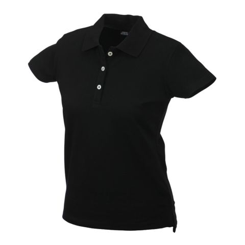 Ladies Elastic Pique Polo Black | No Branding