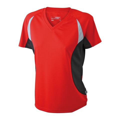 Ladies Running T Red - Black | No Branding