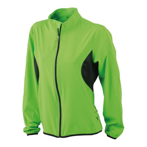 Ladies Running Jacket Black - Neon Green | No Branding