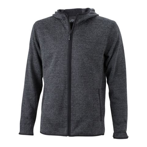 Men´s Knitted Fleece Hoody Grey - Black | No Branding