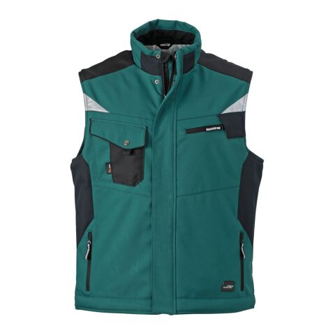 Craftsmen Softshell Vest Dark Green - Black | No Branding