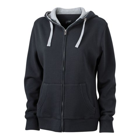 Ladies&#039; Lifestyle Zip-Hoody Black - Grey | No Branding