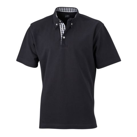 Men&#039;s Plain Polo Black - White | No Branding