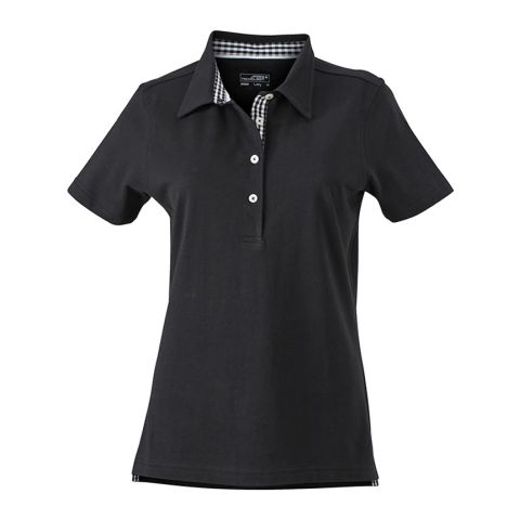 Ladies&#039; Plain Polo Black - White | No Branding