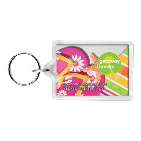 C1 Rectangular Keyring Clear | Plain