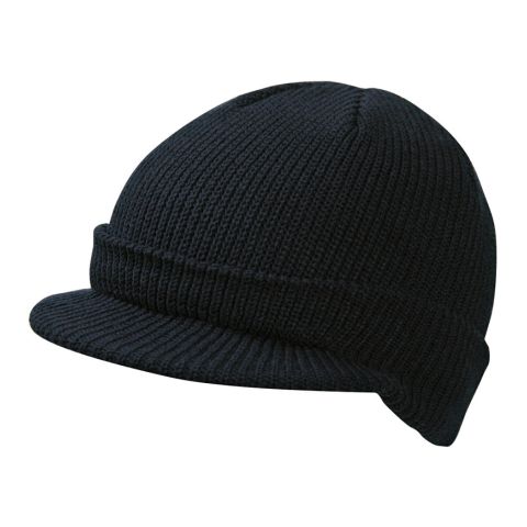 Knitted Hat with Shield Black | No Branding