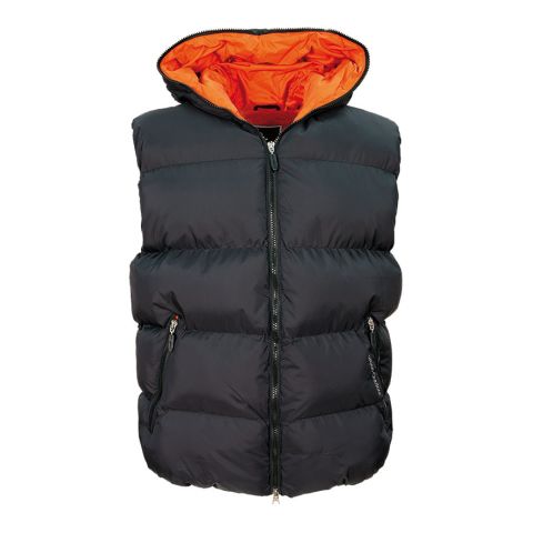 Bodywarmer with hood Black - Orange | No Branding