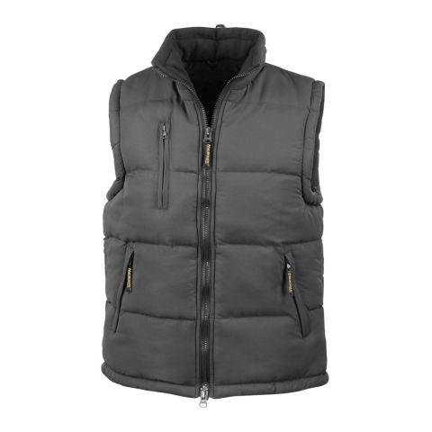 Bodywarmer made out of microfibre/polar mix with hood Black | No Branding