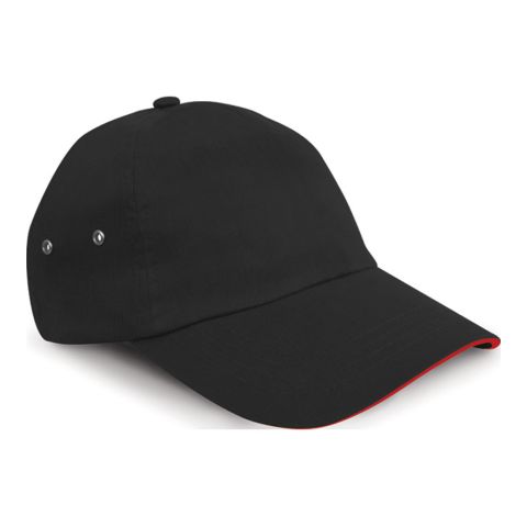 Plush Cotton 5 Panel Cap Red - Black | No Branding