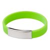Silicone Wristband With Metal Plate Light Green | Without Branding