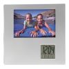 Photo Frame With Digital Clock Silver | 1-Colour Pad Print
