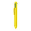 Eight Colour Plastic Ball Pen Yellow | Without Branding