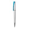 Plastic Ball Pen With Coloured Clip, Black Ink Light Blue | Without Branding