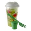 Salad Shaker With Cup & Fork Light Green | Without Branding