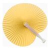 Paper Hand Held Fan With Plastic Handle Yellow | Without Branding