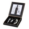 Belgio 4-Piece Wine Set Black - Silver | Without Branding
