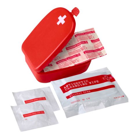 First Aid Kit In Plastic Case Red | Without Branding