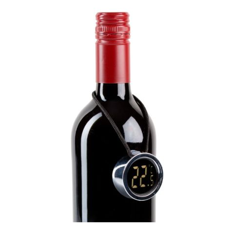 ABS Digital Wine Thermometer Black - Silver | 1-Colour Pad Print