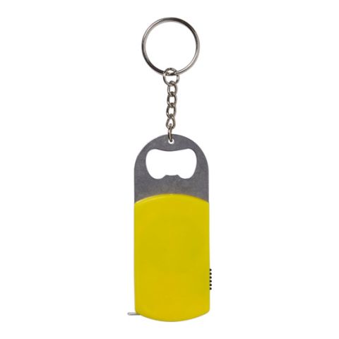 Metal Bottle Opener With Steel Keyring Yellow | Without Branding