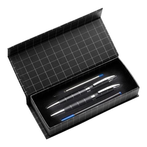 Metal Ball Pen &amp; Rollerball Black - Silver | 1-Colour Pad Print