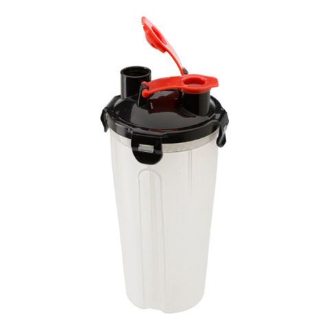 Plastic Protein Shaker (350Ml) With Two Compartments Black | 1-Colour Pad Print