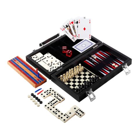 6 In 1 Game Set Black | 1-Colour Pad Print