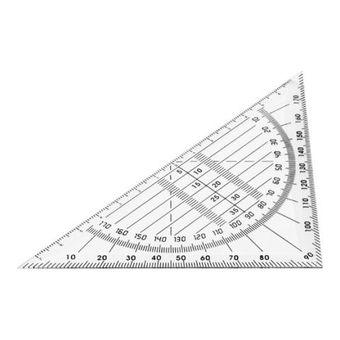 Plastic 45° Set Square Transparent | Without Branding