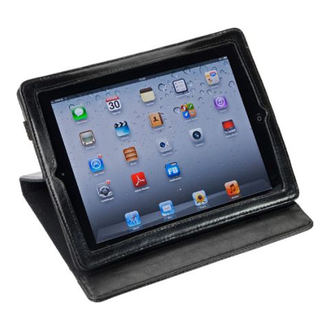 IPad Holder In Black Bonded Leather Black | 1-Colour Pad Print