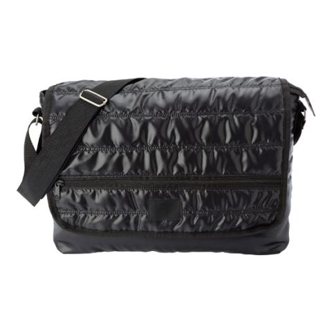 Polyester 240D Messenger Bag Black | 1-Colour Screen Print