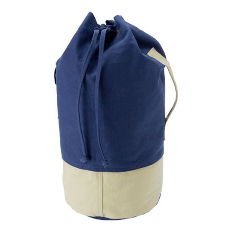 Canvas Duffel Bag (16Oz) Beige - Medium Blue | Without Branding