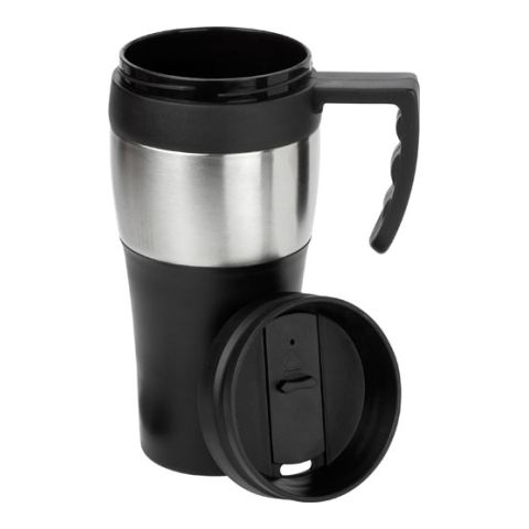 500Ml Travel Mug Black - Silver | Without Branding