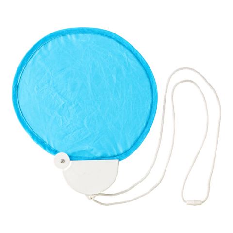 Nylon Foldable Hand Fan Light Blue | Without Branding