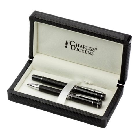 Charles Dickens Pen Set Black | Laser Engrave