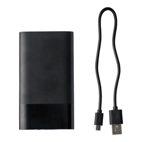 Aluminium Power Bank, With A Capacity Of 5000 Mahi Black | 1-Colour Pad Print