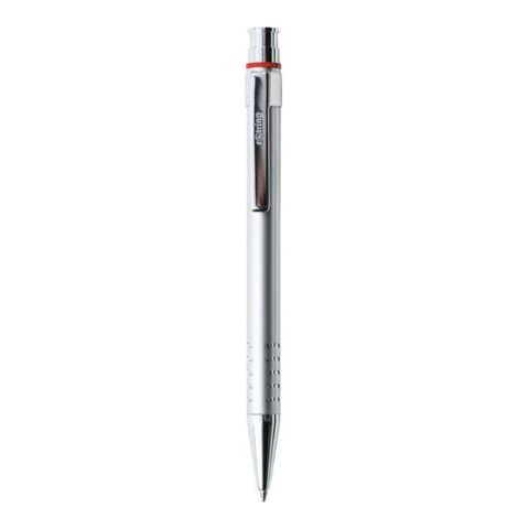 Red Ring Brass Ball Pen Silver | 1-Colour Pad Print