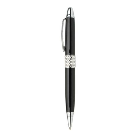 Charles Dickens Swarovski Twist Action Ball Pen Black | Laser Engrave