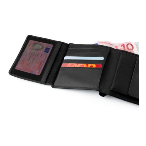 Leather Charles Dickens Wallet Black | 1-Colour Pad Print