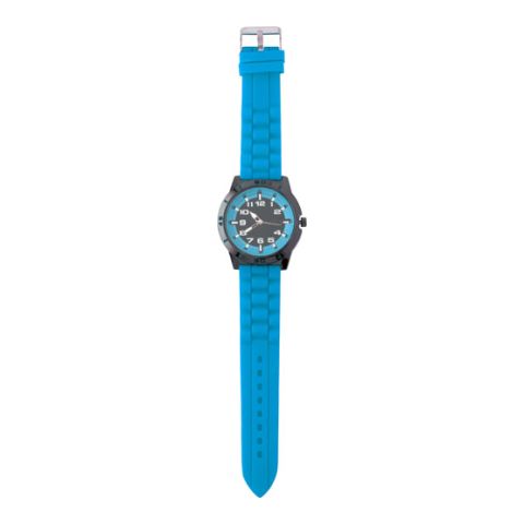 Large, Alloy &amp; Mineral Glass Watch For Men Light Blue | 1-Colour Pad Print