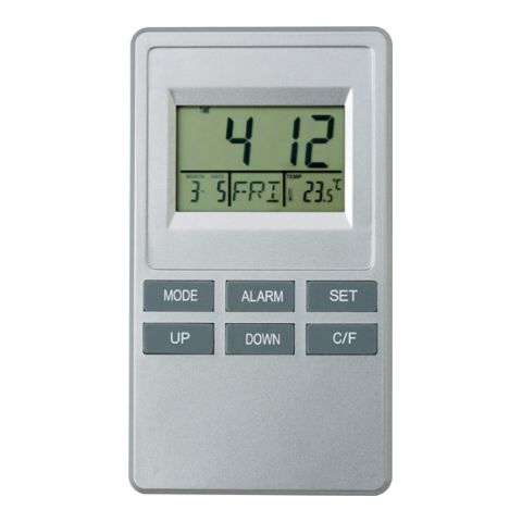 Desk Clock With Multi Functions Silver | Without Branding