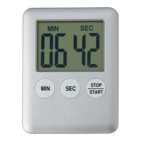 Plastic Digital Kitchen Timer Silver | Without Branding