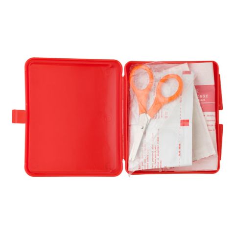 First Aid Kit In A Plastic Box, 10Pc Red | Without Branding