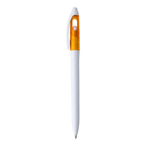 Plastic Ball Pen With Black Ink White - Orange | Without Branding