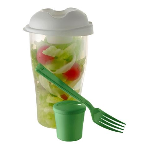 Salad Shaker With Cup &amp; Fork Light Green | Without Branding