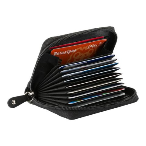 Leather Charles Dickens Credit Card Holder Black | 1-Colour Pad Print