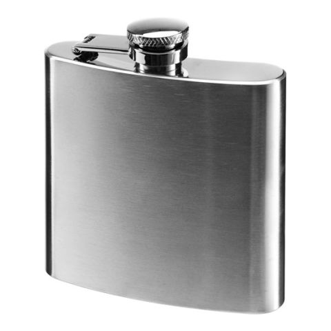 6Oz Stainless Steel Hip Flask Brown | 1-Colour Pad Print